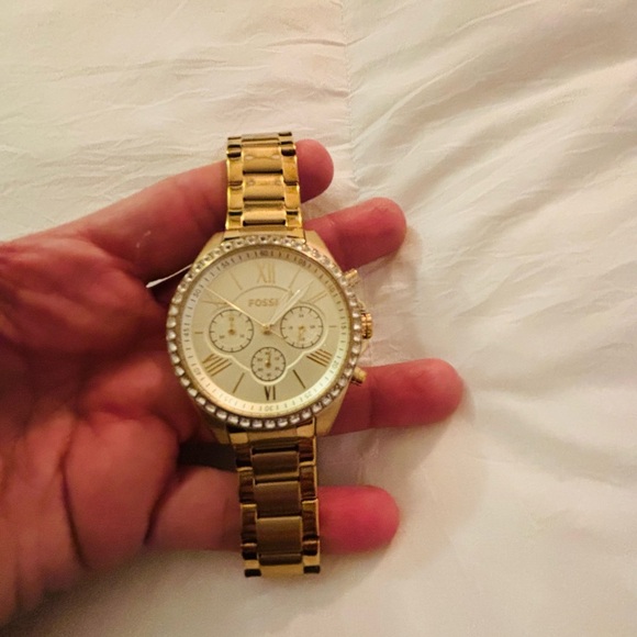 Fossil Women's Gold-Tone Watch with Crystal Accents - Picture 2 of 4